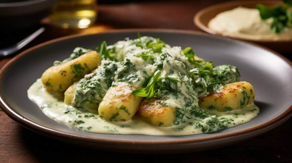 Gnocchi with Creamed Spinach